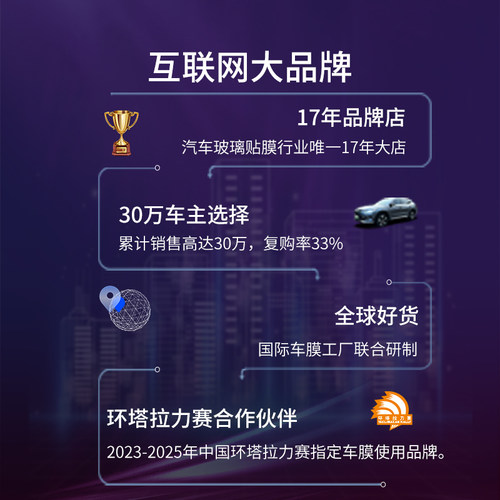 美基车膜 炫彩磁控金属膜 紫光前挡膜 陶瓷侧后膜 全车膜 包安装 - 图2