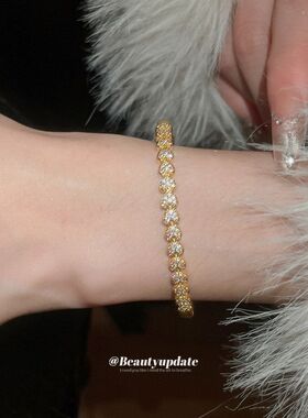 箭头手饰真金电镀爱心卡扣小众高级感轻奢18k手镯设计感手环批发