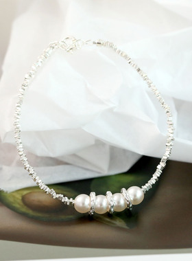 XKDDCT浪漫满天碎银子珍珠手链拼