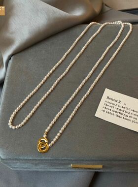 XKDDCT淡水珍珠长款项链多戴简约