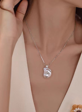XKDDCT新款s925纯银天然淡水项链