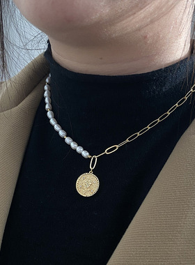 XKDDCT新款淡水项链铜镀真金复