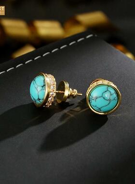AXKECT阿珂施蒂中古风圆形绿松石