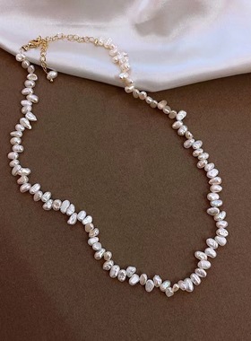 XKDDCT天然淡水珍珠项链轻奢不规