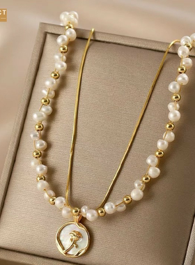 XKDDCT新款淡水珍珠双层叠戴骨