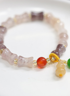 XKDDCT天然新疆金丝玉手链女节节