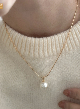 XKDDCT冷淡风珍珠吊坠项链女小众
