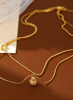 XKDDCT新款真金电镀葫芦个性项链