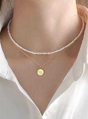 XKDDCT天然淡水珍珠项链女夏轻奢