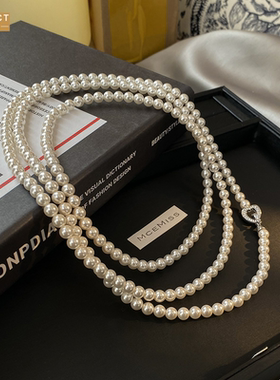 XKDDCT施家小米珠仿珍珠项链女秋