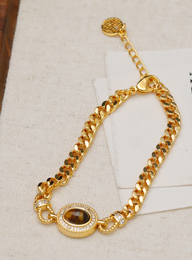 XKDDCT法式复古高级感虎眼石手链