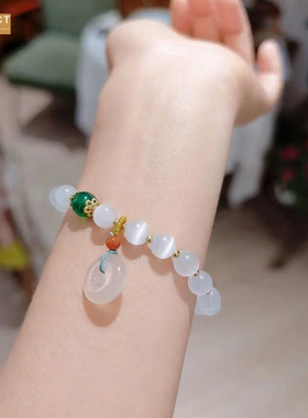 XKDDCT国潮猫眼石串珠手链女小众