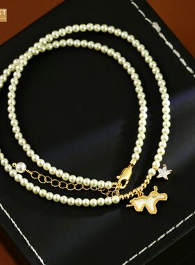 XKDDCT珍珠项链配饰女小众骨链高