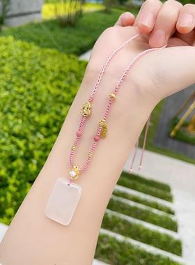 XKDDCT天然粉佛公玉髓项链新中式