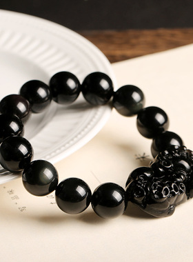 XKDDCT新款彩虹眼黑曜石手链16