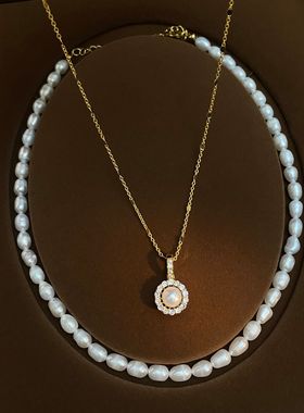 XKDDCT法式复古天然珍珠项链女款