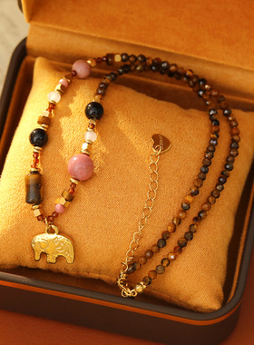 XKDDCT吴昕董洁同款虎眼石串珠项