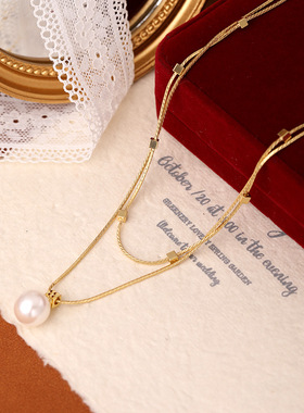XKDDCT新款法式告白汽球珍珠项链