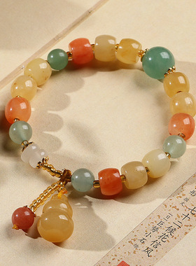 XKDDCT天然新疆金丝玉手链民族风