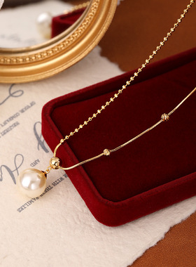 XKDDCT新款法式小众真金电镀珍珠