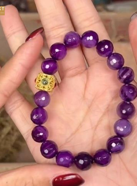 XKDDCT新款石紫水晶切面珠手串