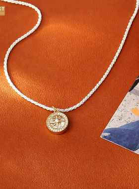 XKDDCT新款爆款闪亮八芒星锆石项