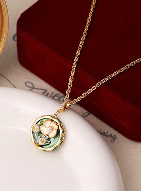 XKDDCT新款法式油画风山茶花朵复