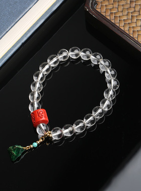 XKDDCT喜马拉雅中式白水晶手链男