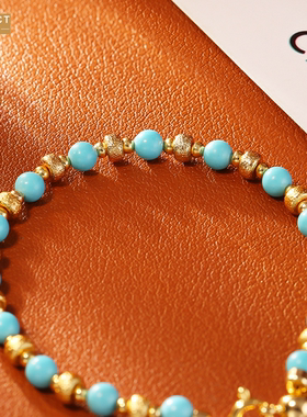 XKDDCT新中式石手链铜镀真金优雅