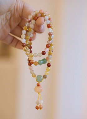 XKDDCT抖音爆款天然金丝玉手串三