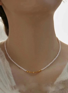 XKDDCT碎银子天然淡水珍珠项链女