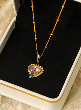 XKDDCT油画高级感爱心香芋紫滴釉