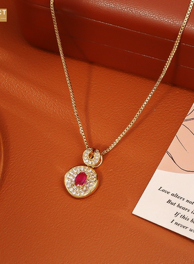 XKDDCT锆石满钻吊坠项链高级感精