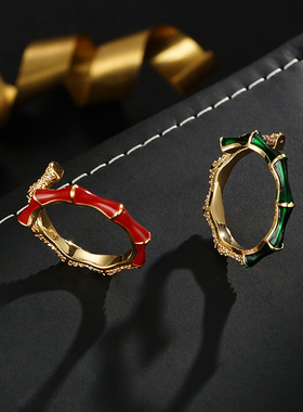 XKDDCT2025安可拉红镶钻竹节开口