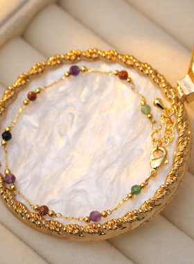 XKDDCT原创设计彩色石头串珠金多