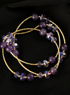 XKDDCT2025天然幽灵紫手链女生满