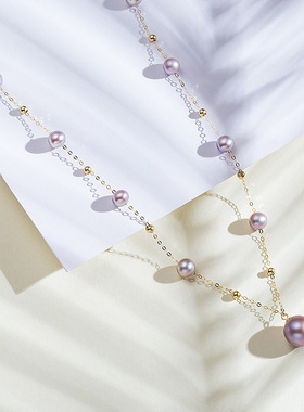 XKDDCT天然淡水珍珠项链满天星爱