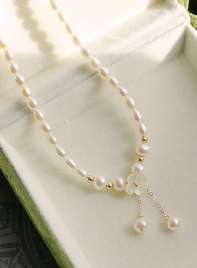 XKDDCT天然珍珠小众设计师夏季花