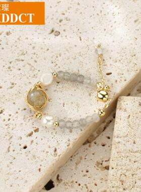 XKDDCT淡水戒指巴洛克珍珠指环灰