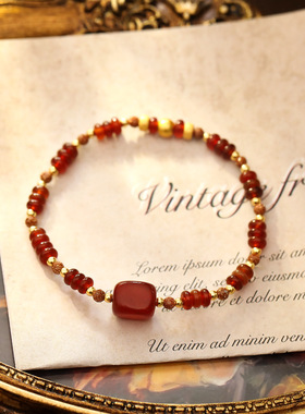 XKDDCT原创复古新中式天然红石串