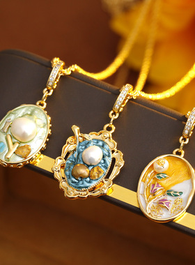 XKDDCT法式莫奈花园天然珍珠油画