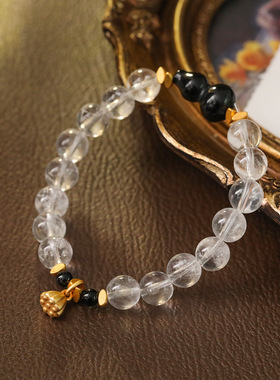 XKDDCT天然白水晶单圈手串男女情