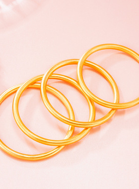 古法手镯小红书抖音同款光圈磨砂手环经典铜镀沙金男女情侣镯子