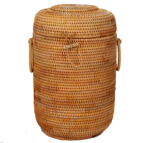 Rattan tea cake bucket moisture-proof 13-cake tea bucket with lid handmade