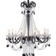French style coffee chandelier clothing store high-end atmospheric lamp black crystal lamp restaurant milk tea shop lamp KTV