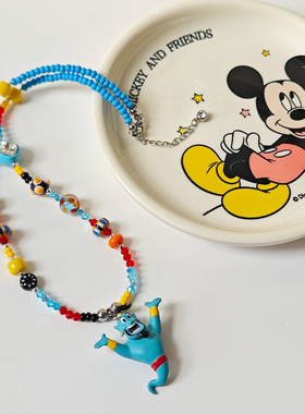 JMH小吴同学 原创迪士尼阿拉丁神灯多巴胺彩色项链小众甜酷锁骨链