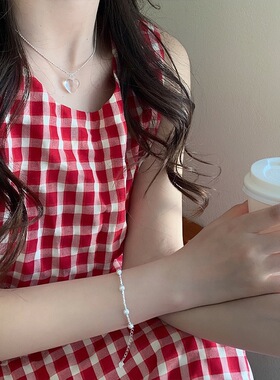 亚克力塑料双层项链女爱心甜美