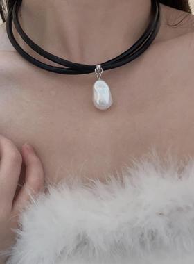 巴洛克风ins网红双层颈链皮质