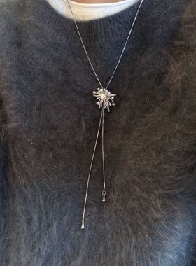 小红薯网红同款烟花珍珠抽拉小众女长款春夏不掉色气质项饰