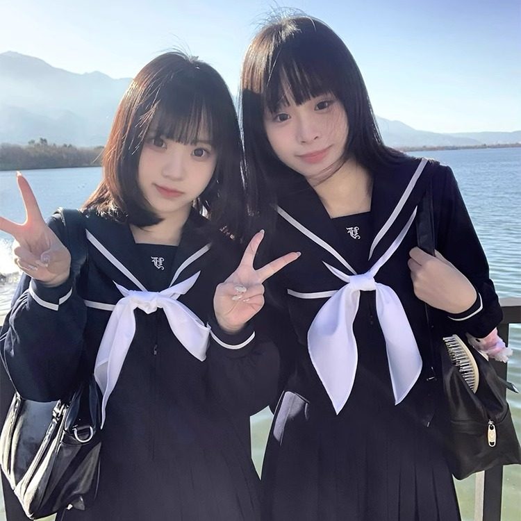 【月野HOUSE】*四云理中*JK圣母襟覆盖领绀身正统水手服冬服套装,淘宝优惠券,粉丝福利购,淘宝优惠卷